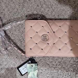 Pink studded phone case bag